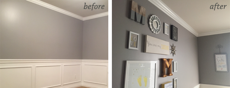 Nursery Wall Before and After