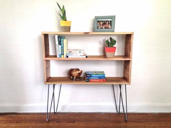 Add hairpin legs to cube storage for a lifted mid-century modern look.