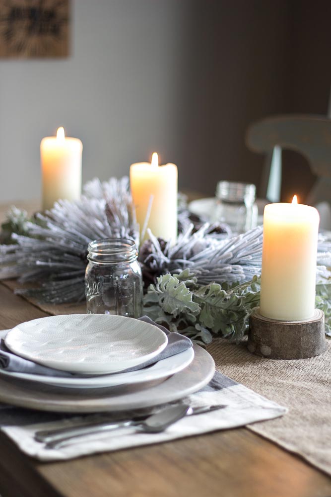 Simple Rustic Winter Tablescape. Image: Bless'er House