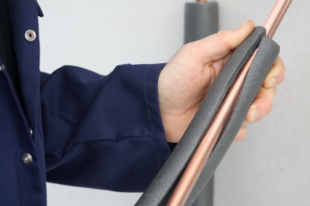 Insulate your pipes with a foam sleeve to prevent them from freezing.