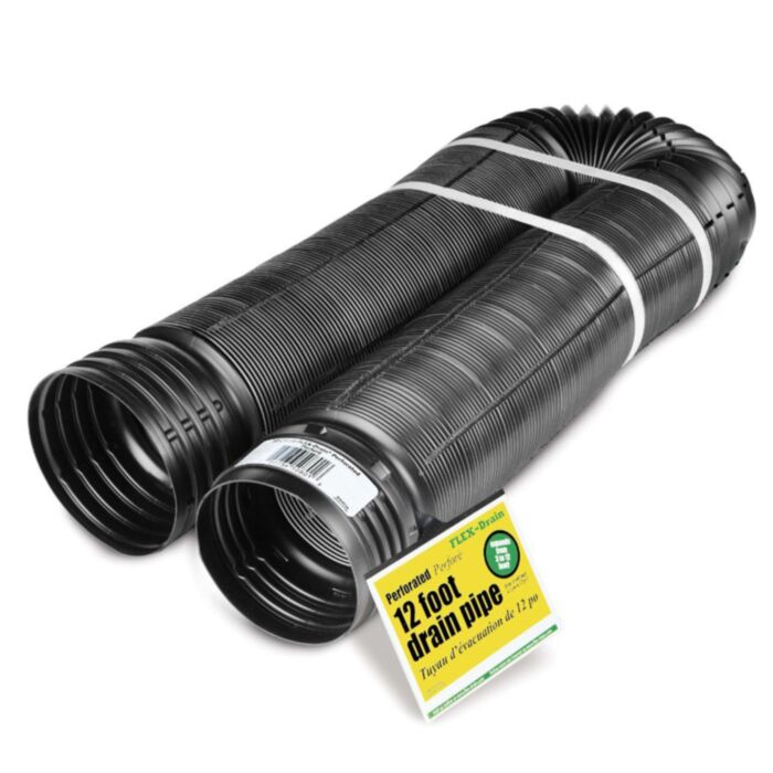 Flex Drain 50910 12 Perforated French, What Size Corrugated Pipe For French Drain