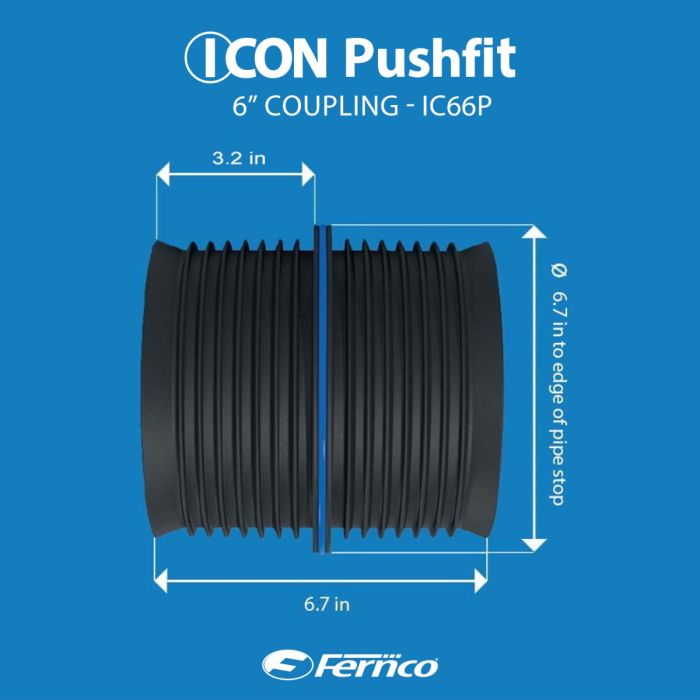Open Back Workout Top Fernco 6 ICON Pushfit Internal Coupling - DWV ...