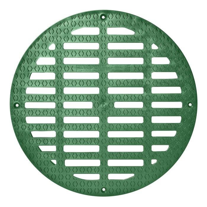 StormDrain FSD-3017-G20G 20-inch Round Flat Green Grate for Drain Box 