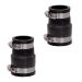 Fernco 2-Pack 1056-150/125 Reducing 1-1/2-in. x 1-1/4-in. Flexible PVC Pipe Coupling for Cast Iron and Plastic Plumbing Connections in Black