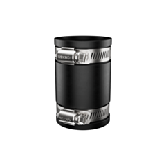 Fernco 1056-125 1-1/4-in. Flexible PVC Pipe Coupling for Cast Iron and Plastic Plumbing Connections in Black