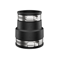 Fernco 1056-150/125 Reducing 1-1/2-in. x 1-1/4-in. Flexible PVC Pipe Coupling for Cast Iron and Plastic Plumbing Connections in Black
