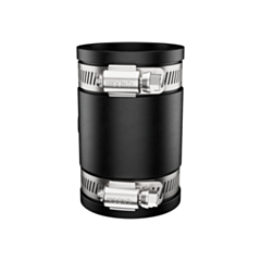 Fernco 1056-150 1.5" X 1.5" Cast Iron, Plastic and Steel Pipe Flexible Coupling Connector Sewer and Drain Coupler Adapter in Black