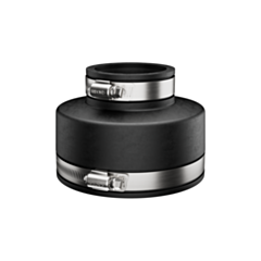 Fernco 1056-315 Reducing 3-in. x 1-1/2-in. Flexible PVC Pipe Coupling for Cast Iron and Plastic Plumbing Connections in Black