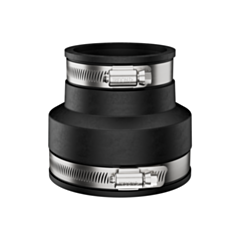 Fernco 1056-32 Reducing 3-in. x 2-in. Flexible PVC Pipe Coupling for Cast Iron and Plastic Plumbing Connections in Black