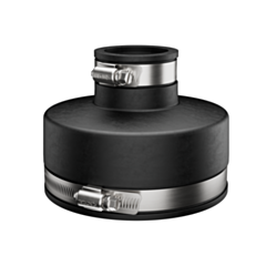 Fernco 1056-415 Reducing 4-in. x 1-1/2-in. Flexible PVC Pipe Coupling for Cast Iron and Plastic Plumbing Connections in Black