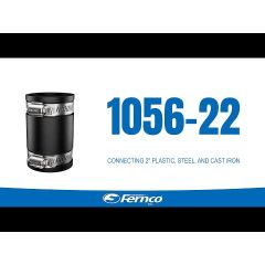 Fernco 1056-22 2 in. Flexible PVC Pipe Coupling for Cast Iron and Plastic Plumbing Connections in White