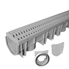 Source 1 Drainage Premium Trench & Driveway Channel Drain Kit With Grate