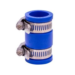 Fernco 1056-075 3/4-in. Flexible PVC Pipe Coupling for Cast Iron and Plastic Plumbing Connections in Blue