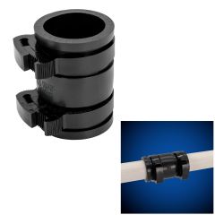 Fernco 1-inch Flexible PVC Condensate Pipe Coupling for Plastic Plumbing Connections in Black