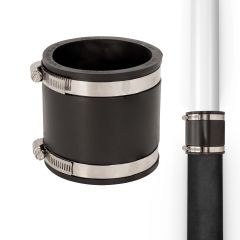 Fernco P1056-3/250 3-in. x 2.5-in. Cast Iron, Plastic and Steel Pipe Flexible Coupling Connector Adapter in Black
