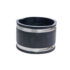 Fernco 1056-55 5-in. Flexible PVC Pipe Coupling for Cast Iron and Plastic Plumbing Connections in Black