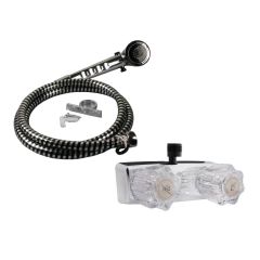 Ultra Faucets UF08063/UF08070 Chrome RV Mobile Home Shower Faucet With Chrome Hand-Held Shower