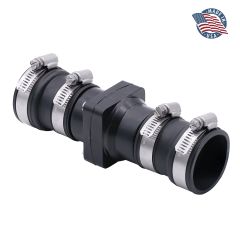Fernco CV-150 1-1/2" or 1-1/4"  Sump Pump PVC Threaded Check Valve with Stainless Steel Clamps
