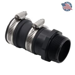 Fernco CV-150T 1-1/2" or 1-1/4"  Sump Pump PVC Threaded Check Valve with Stainless Steel Clamps