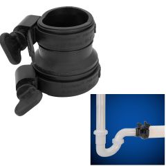 Fernco Tubular to Standard Pipe Flexible Adapter Coupling 1.25-inch or 1.5-inch Tubular to 1.5-inch Drain Pipe with EzyClamp Tool Free Bands