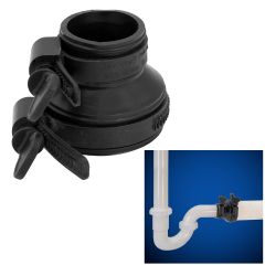 Fernco Tubular to Standard Pipe Flexible Adapter Coupling 1.25-inch or 1.5-inch Tubular to 2-inch Drain Pipe with EzyClamp Tool Free Bands