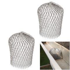 Amerimax 2-Pack Universal Aluminum Leaf Gutter Strainer Guard Basket Downspout Adapter Drainage Filter
