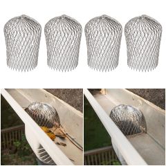 Amerimax 4-Pack Universal Aluminum Leaf Gutter Strainer Guard Basket Downspout Adapter Drainage Filter