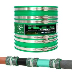 Fernco 12" Hulk Pipe Coupling Non Shear Below Ground Rated Universal Connector for Clay, Plastic, Concrete Ductile and Cast Iron Materials