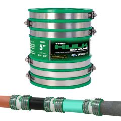 Fernco 5" Hulk Pipe Coupling Non Shear Below Ground Rated Universal Connector for Clay, Plastic, Concrete Ductile and Cast Iron Materials