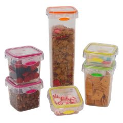 Stor-All 12 Piece Press-n-Click Pantry Food Storage Container Set for Pasta and Snacks