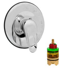 FlowRite Complete Tub and Shower Escutcheon Rebuild Kit for Gerber Safetemp II, Polished Chrome