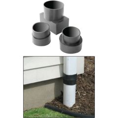 Fernco DSC-534 4-Inch Drain Pipe and 3-Inch x 2-Inch Rectangular Downspout, Black