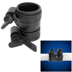 Fernco Tubular 1.25-inch or 1.5-inch Pipe Connector Coupling with EzyClamp Tool-Free Bands