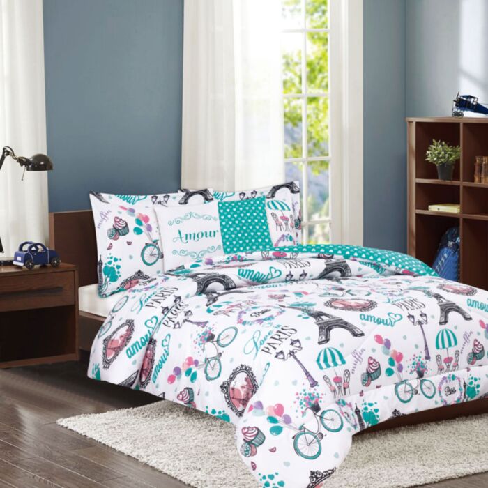 teal bed frame with storage